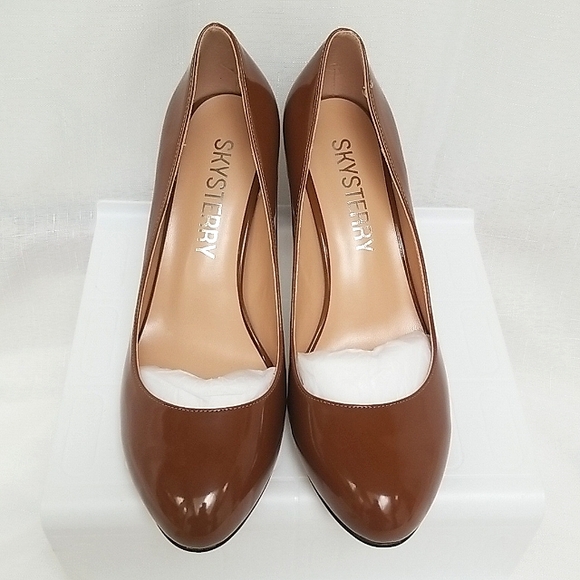 SKYSTERRY Women's Office Round Toe Patent Casual Slip On Spool Mid Heel size 9 - Picture 9 of 9